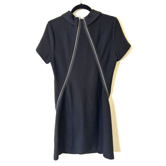 Theory Dress Women's 10 Black Wool Blend Vyla Comfort Knit‎ Zipper minimalist - Picture 2 of 12